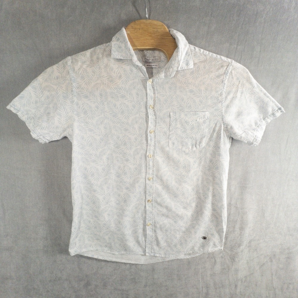DeFacto Mens Medium Hawaiian‎ Shirt Regular Fit Resortwear Floral